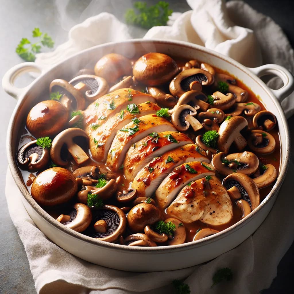 Émincé de Poulet aux Champignons
