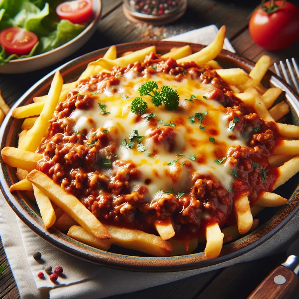 Überbackene Bolognese-Pommes