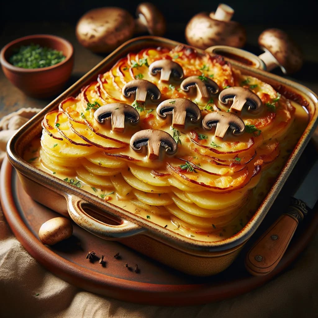 Überbackene Champignon-Kartoffeln