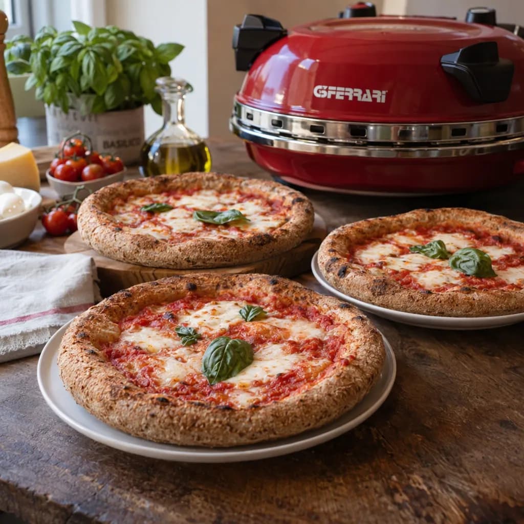 4 pizze integrali Margherita leggera con forno G3 Ferrari