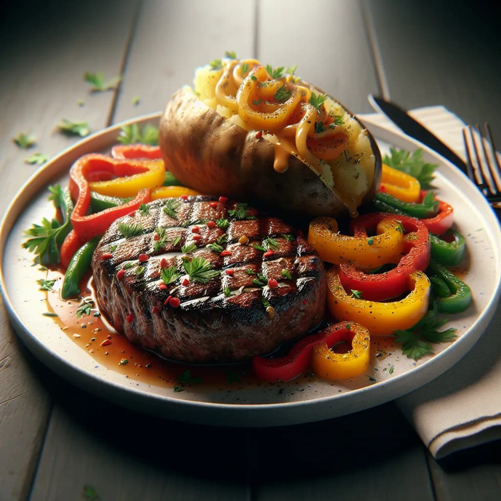 A1 Hamburger Steak with Baked Potato Surprise