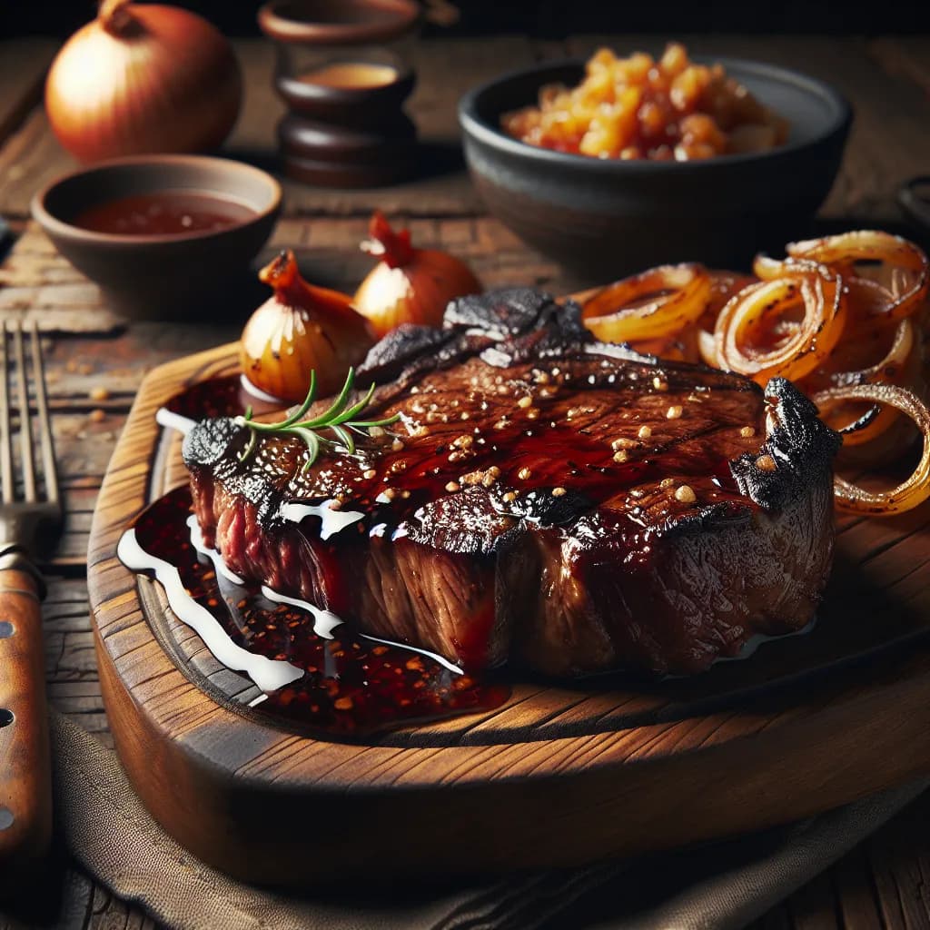Adobo Marinated Steak with Onion