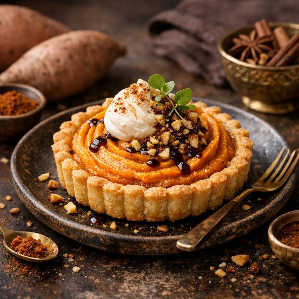 African Spiced Sweet Potato Mascarpone Tart