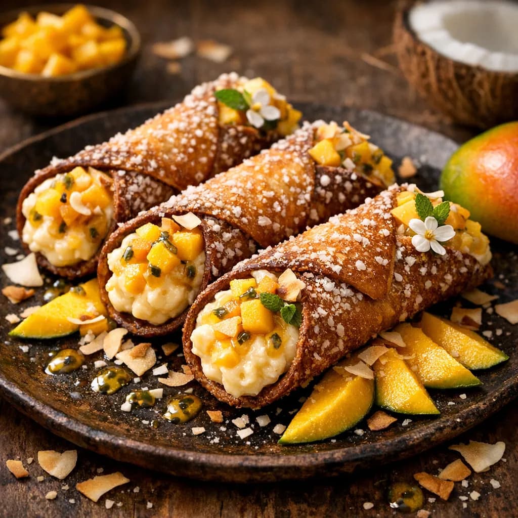African Style Coconut Mango Cannoli