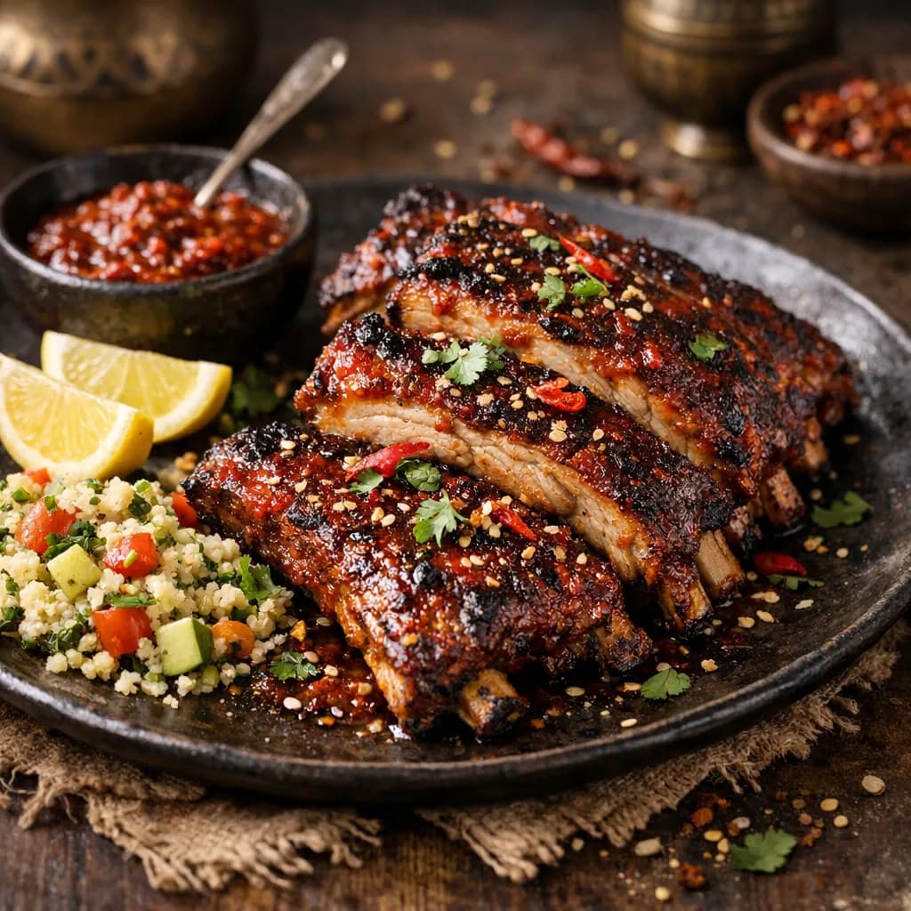 African-Style Harissa Baby Back Ribs