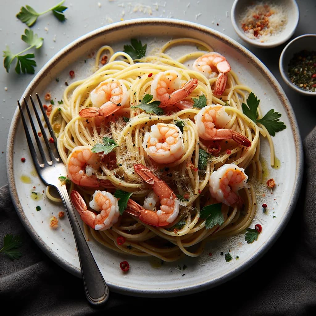 Aglio e Olio with Shrimp