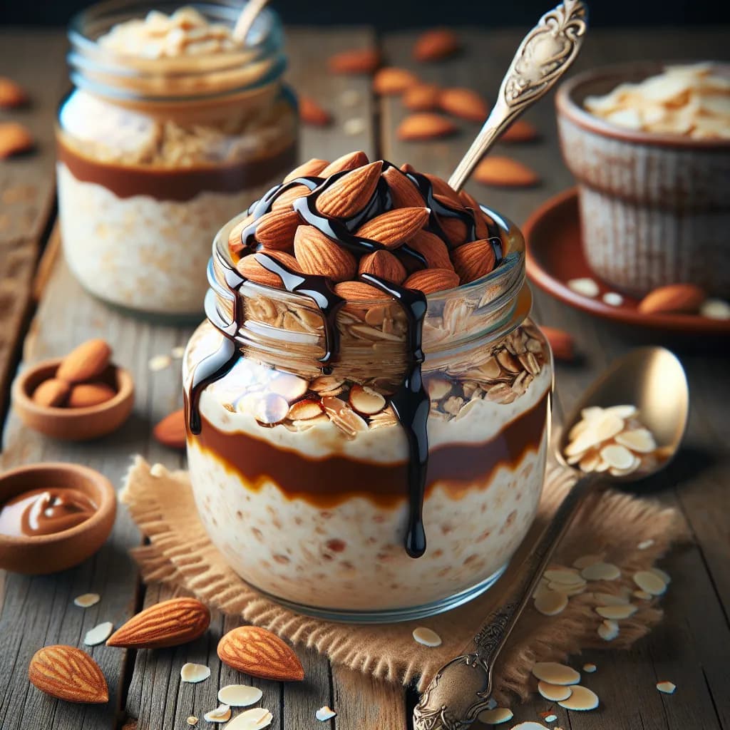 Almond Butter Chocolate Swirl Overnight Oats