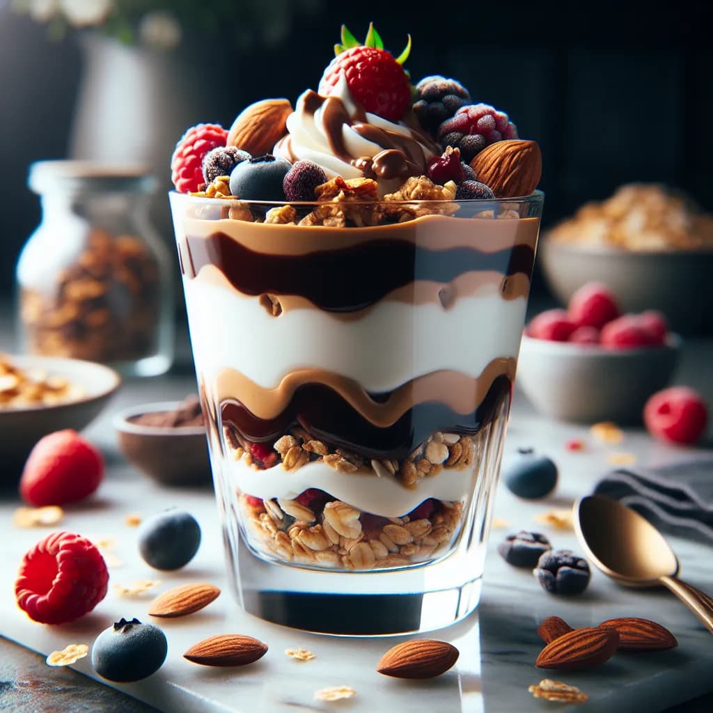 Almond Butter Chocolate Yogurt Parfait
