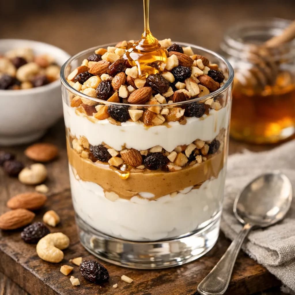 Almond Cashew Peanut Butter Parfait