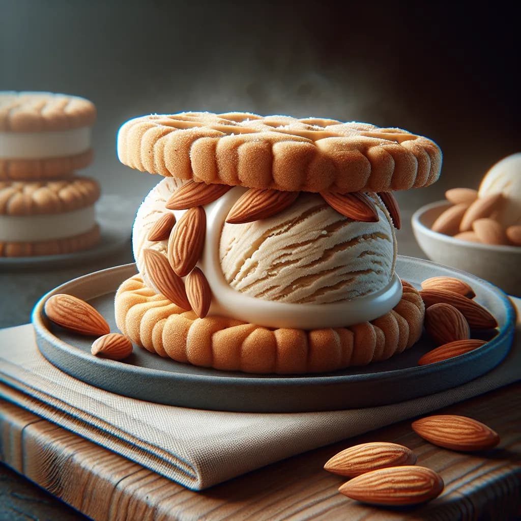 Almond Flavored Ice Cream Sandwich