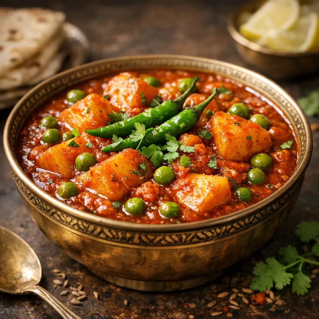 Aloo Matar Spicy Tomato Gravy