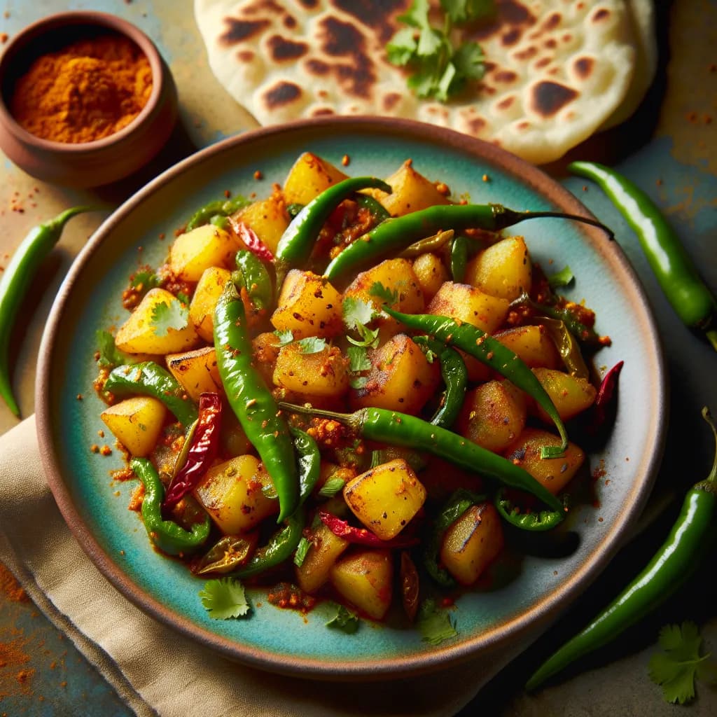 Aloo Mirchi Bhaji
