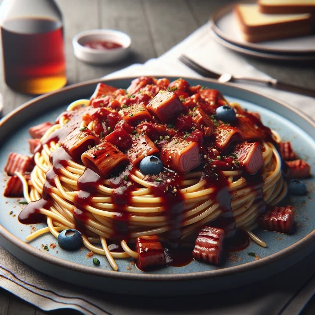 American Style Spaghetti with BBQ Sauce