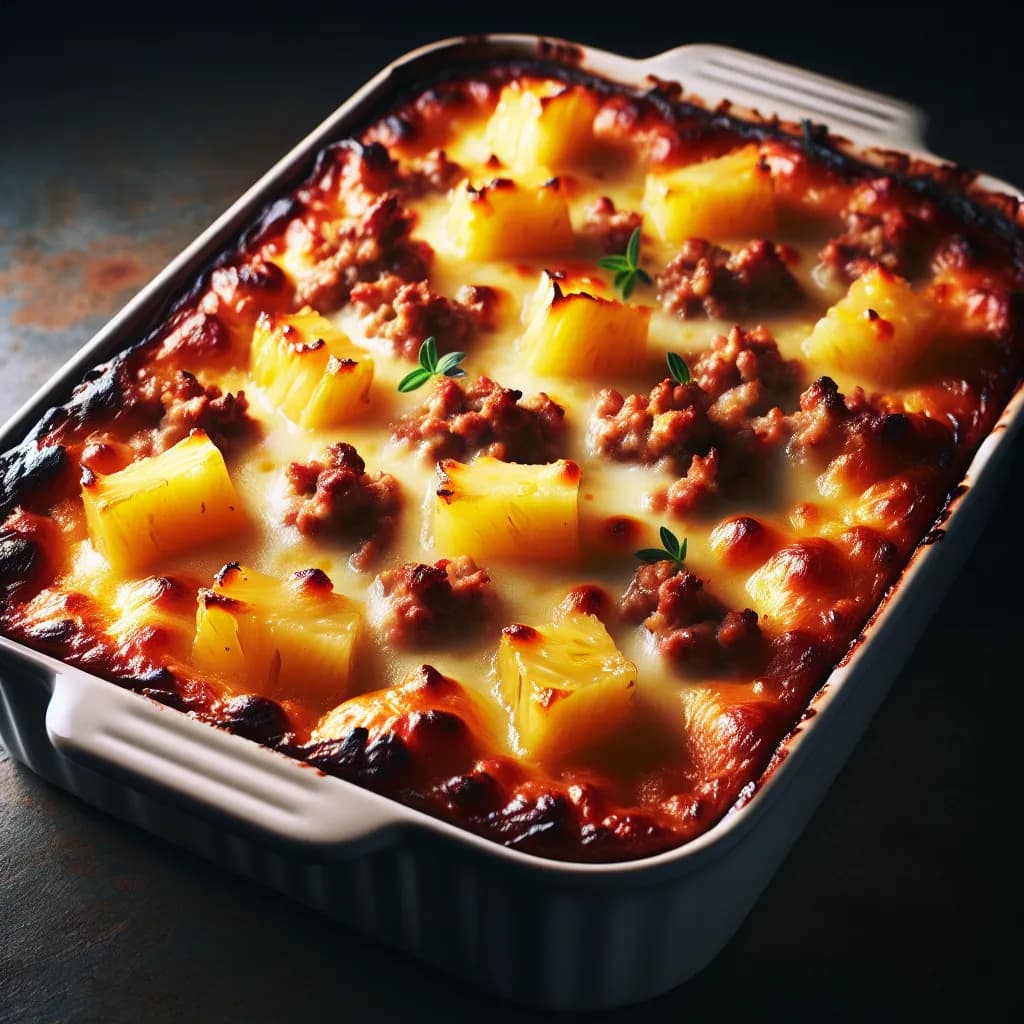 Ananas-Käse-Hackfleisch-Auflauf