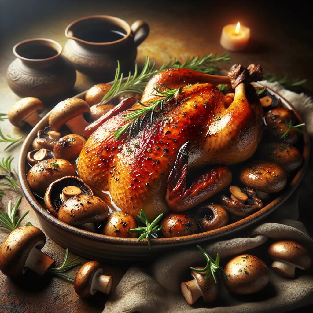 Anatra al Forno con Funghi