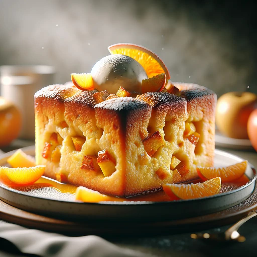 Apple and Orange Bread Pudding