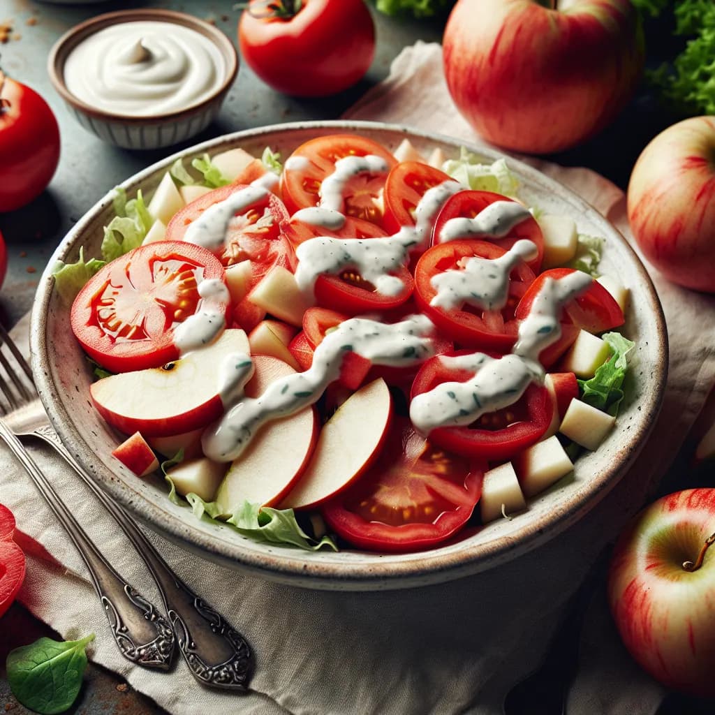 Apple and Tomato Salad with Yogurt Dressing