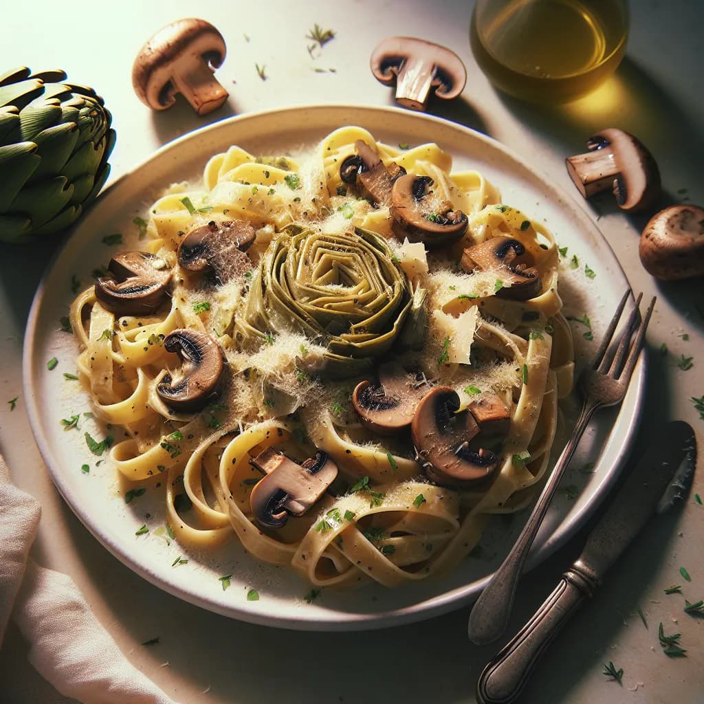 Artichoke and Mushroom Pasta