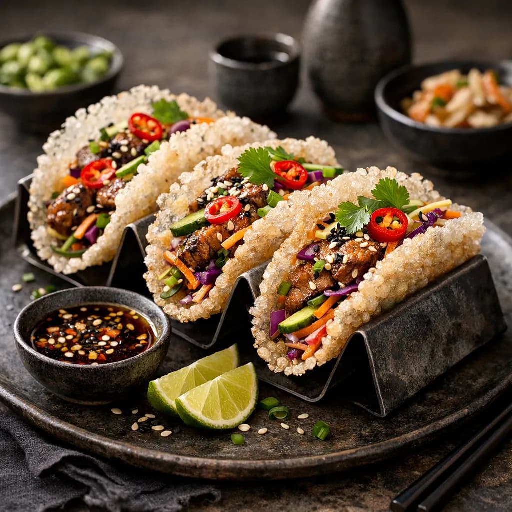 Asian Style Crispy Rice Paper Tacos