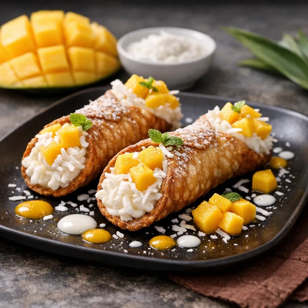 Asian Style Mango Coconut Cannoli