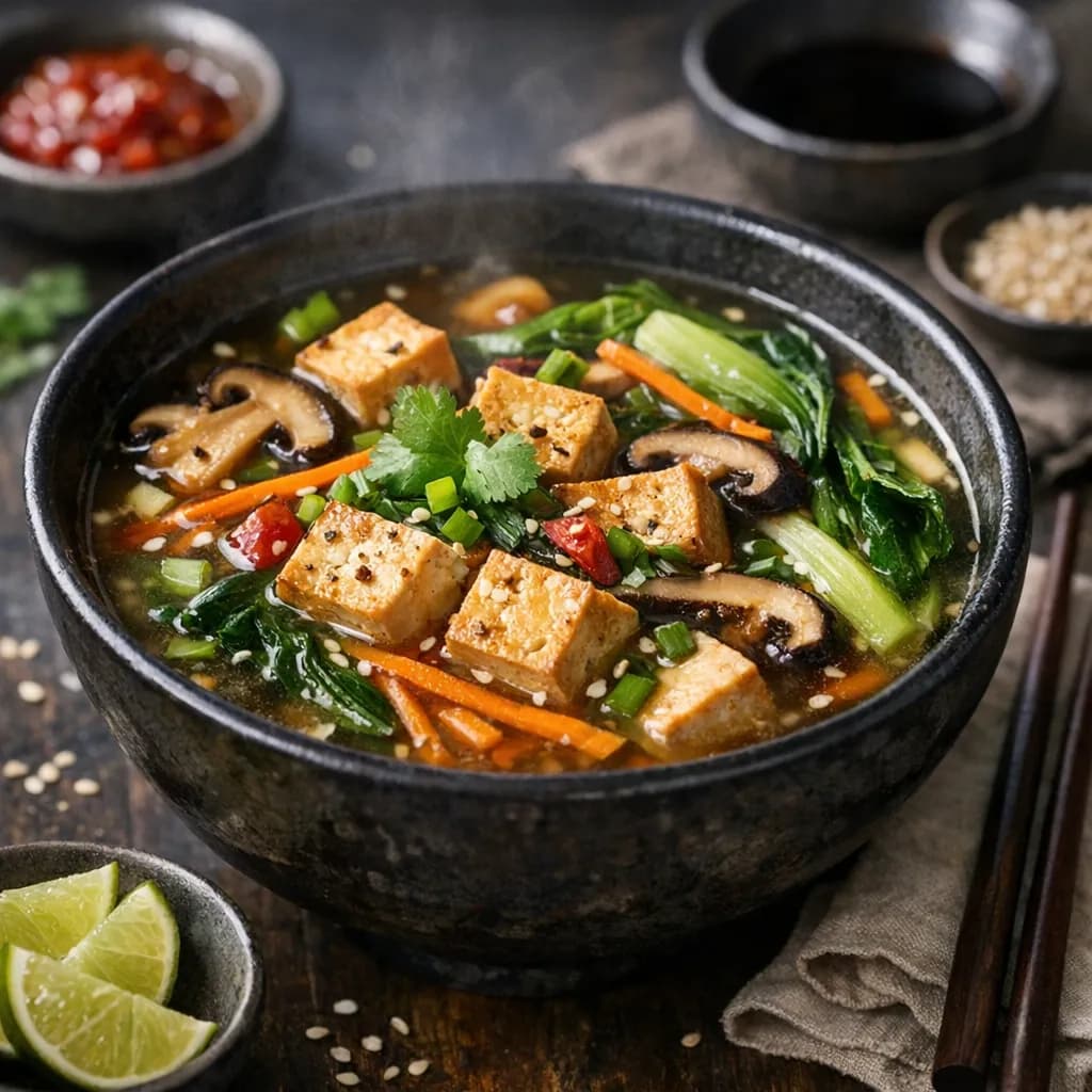 Asian Style Tofu and Vegetable Soup