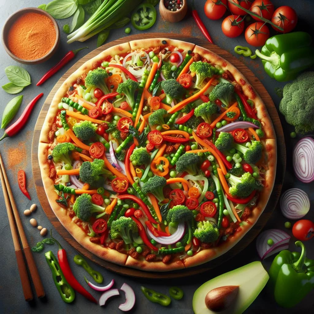 Asian Style Vegetable Pizza