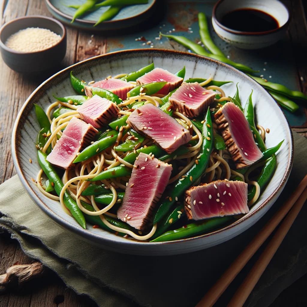 Asian Tuna and Green Bean Noodle Salad