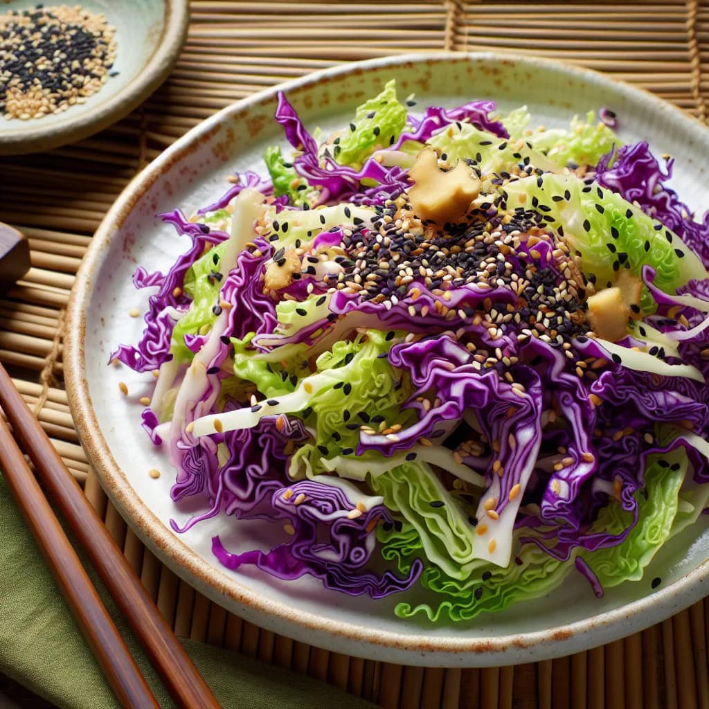 Asiatischer Krautsalat mit Sesam und Ingwer