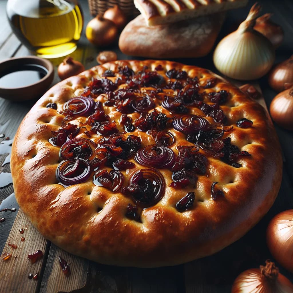 Autolysed Focaccia with Caramelized Onions