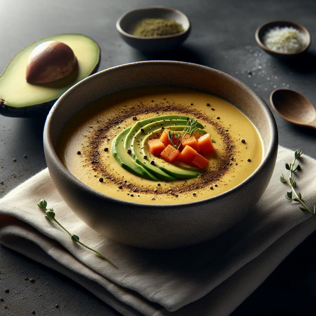 Avocado and Carrot Meesa Soup