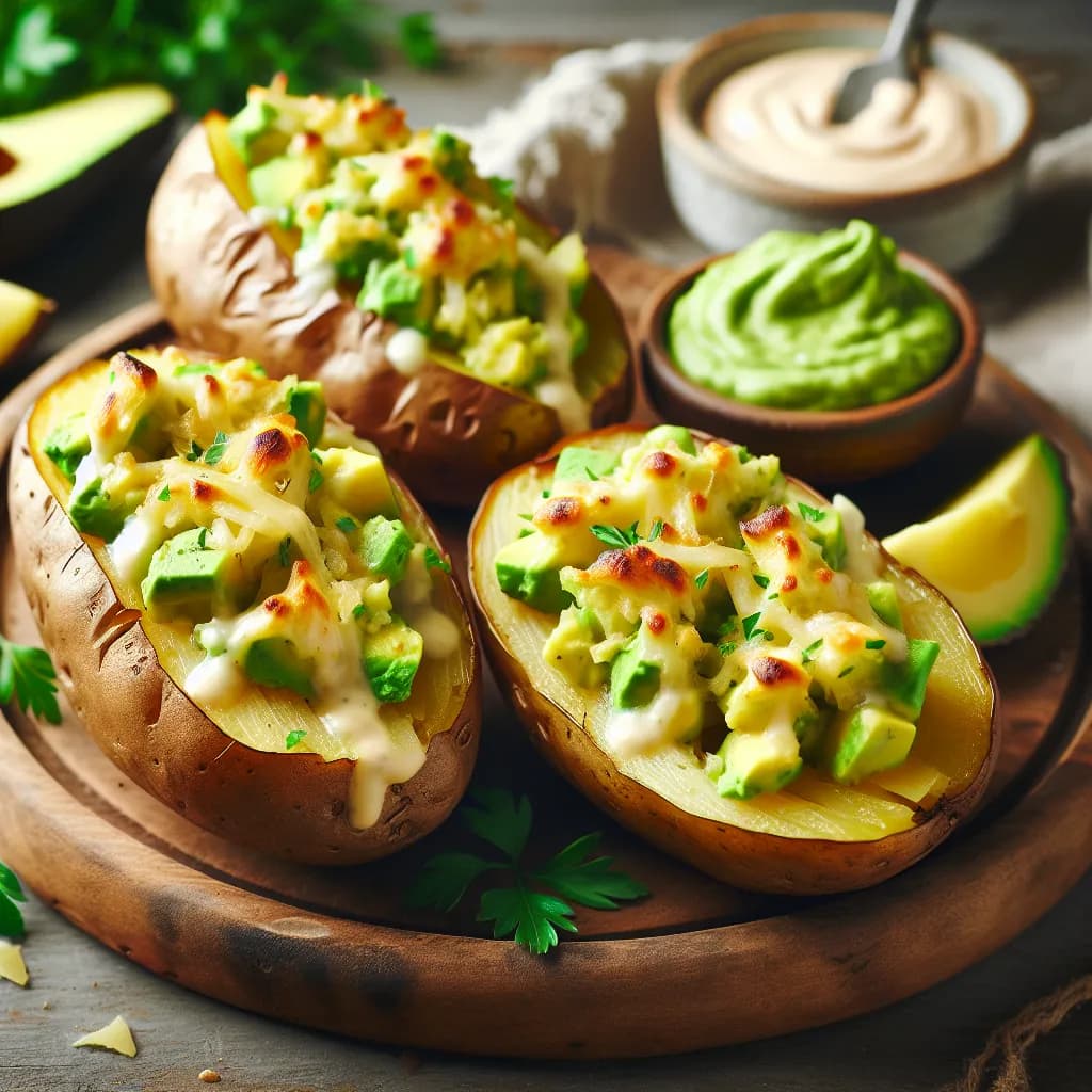 Avocado and Cheese Stuffed Potatoes