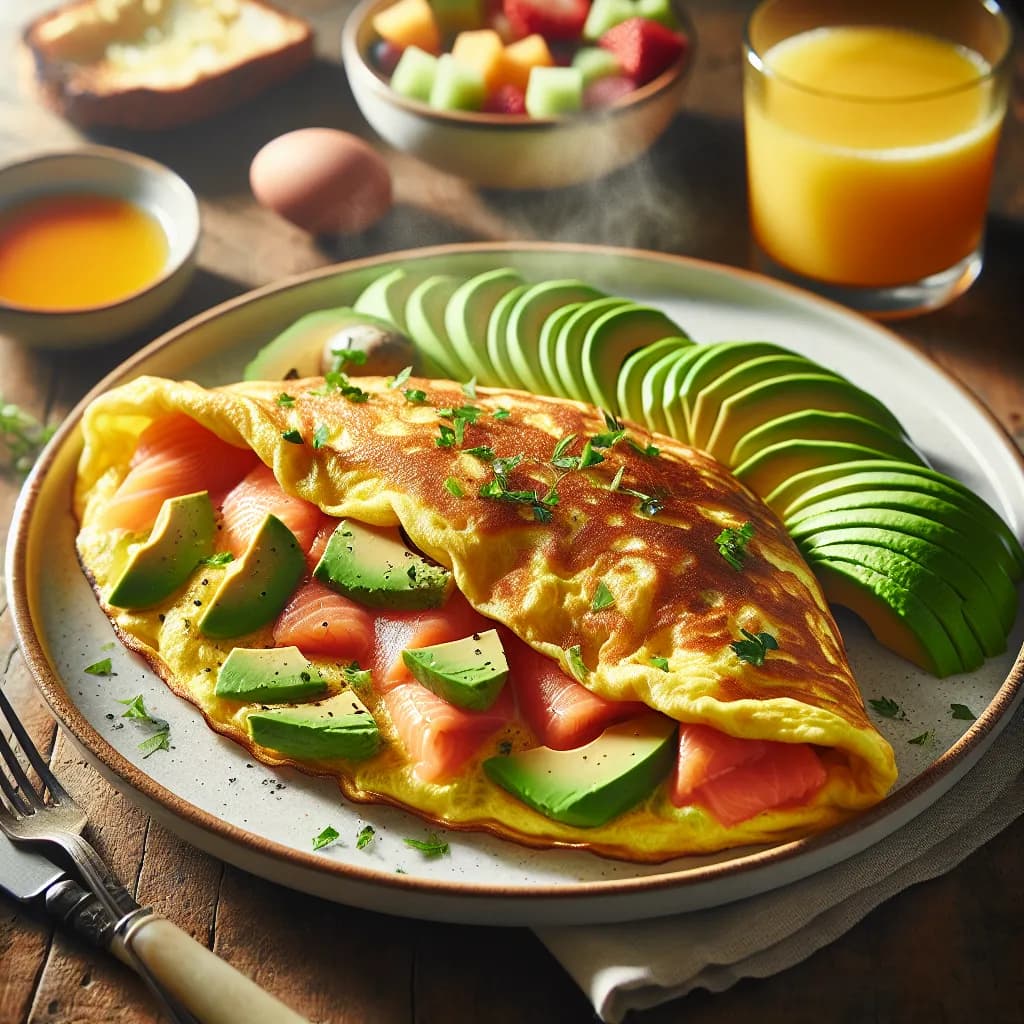 Avocado and Salmon Omelette