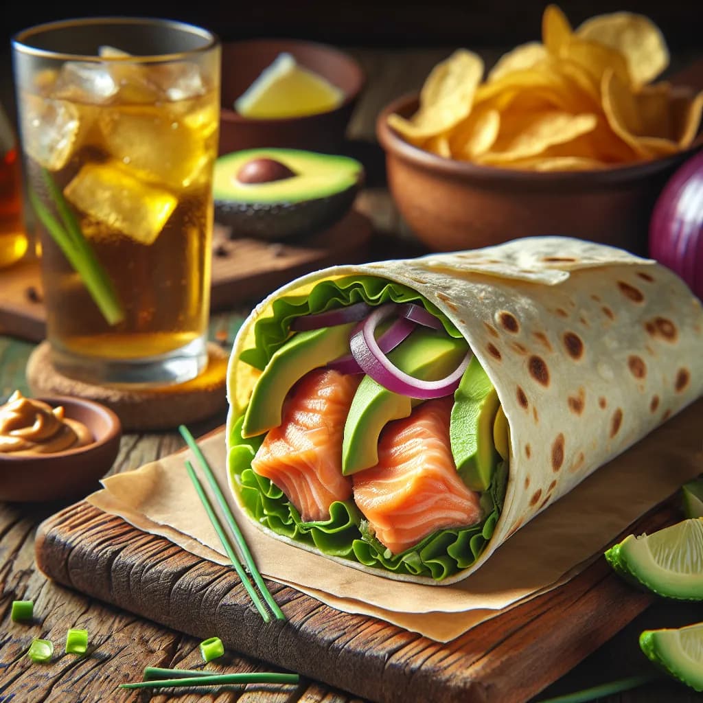 Avocado and Salmon Wrap