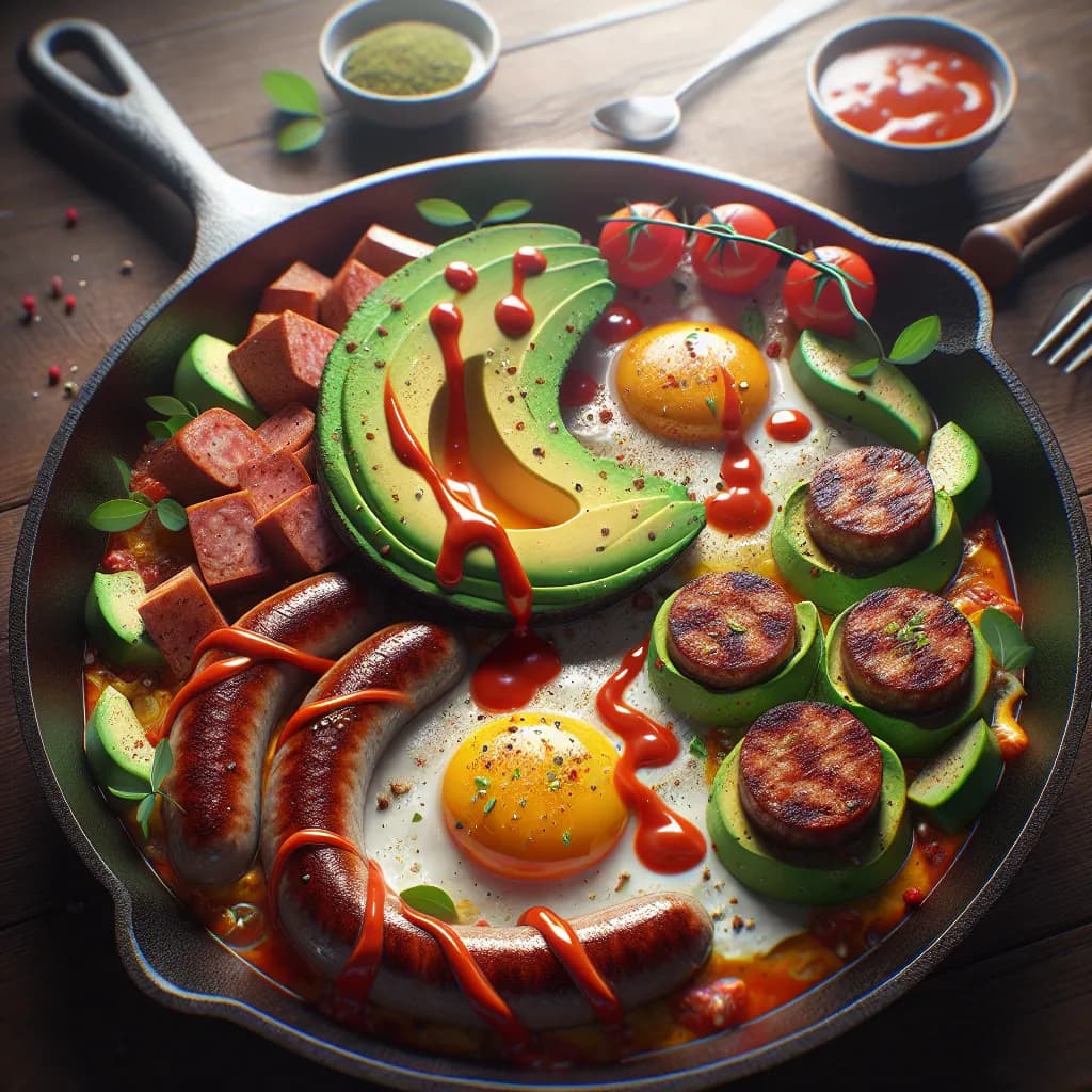 Avocado and Sausage Breakfast Skillet