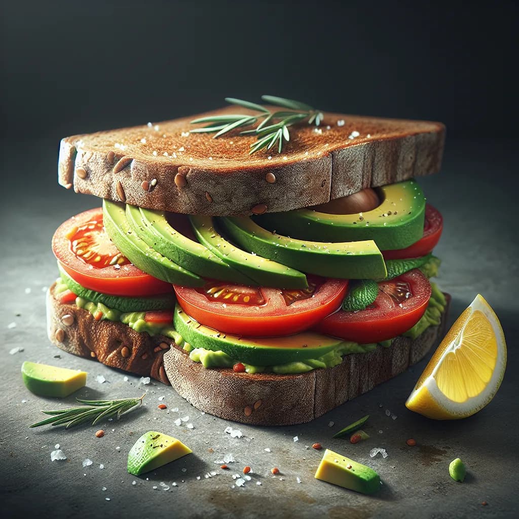 Avocado and Tomato Sandwich