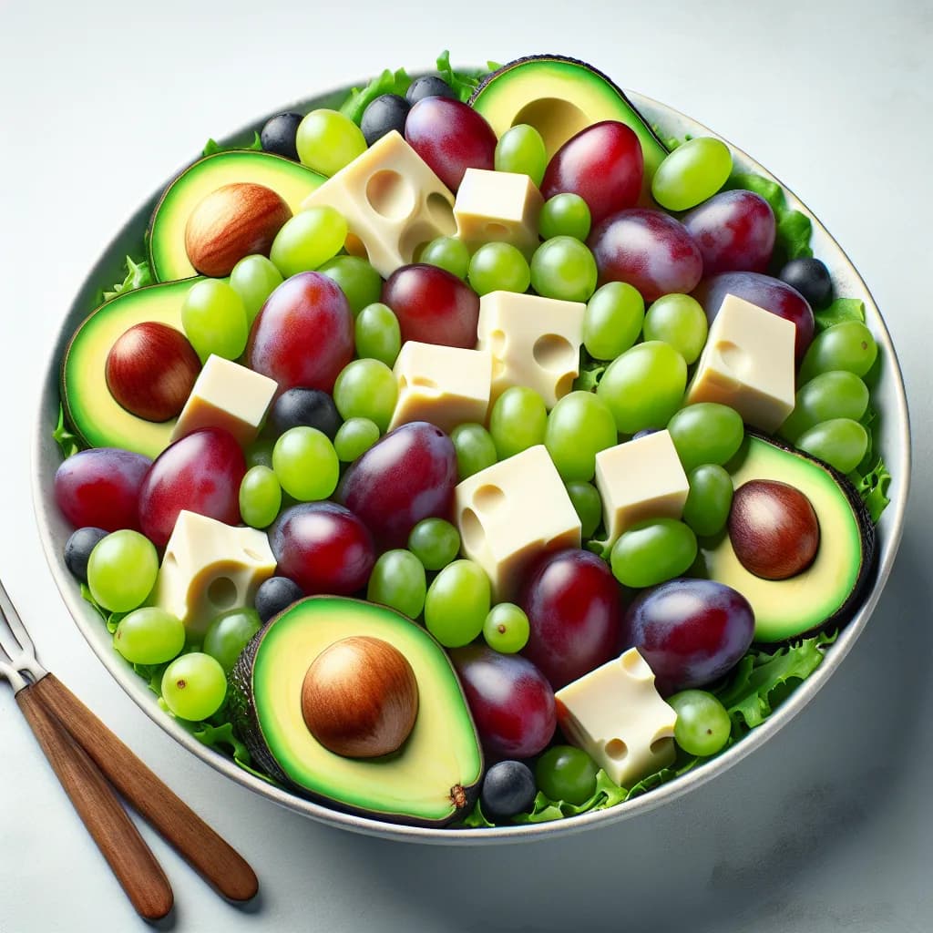 Avocado-Emmentaler-Salat mit Weintrauben