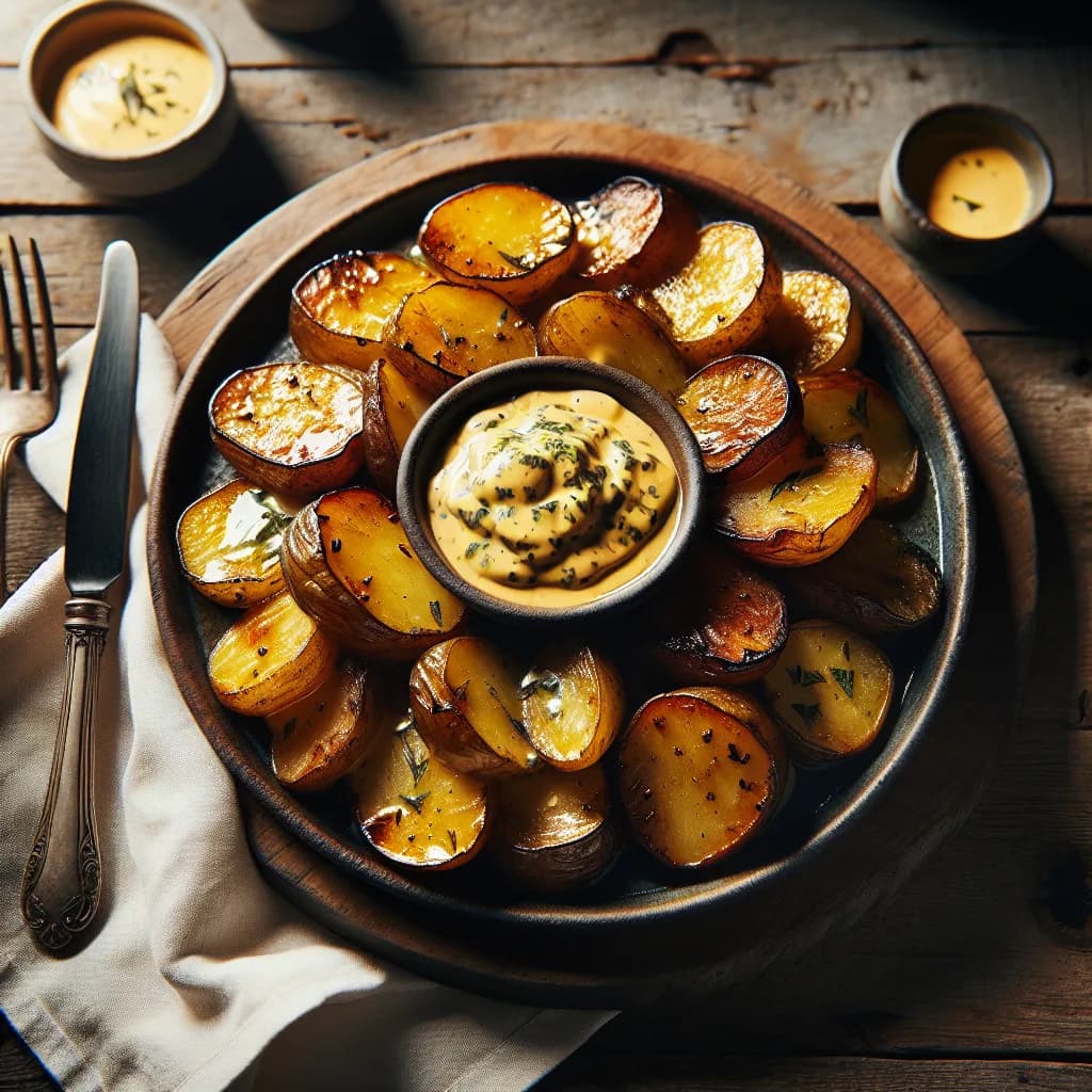 Béarnaise Sauce Topped Roasted Potatoes