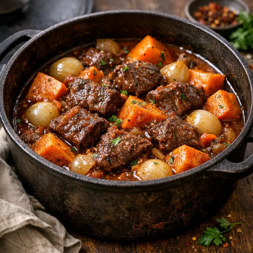 Bœuf braisé aux épices douces et patate douce