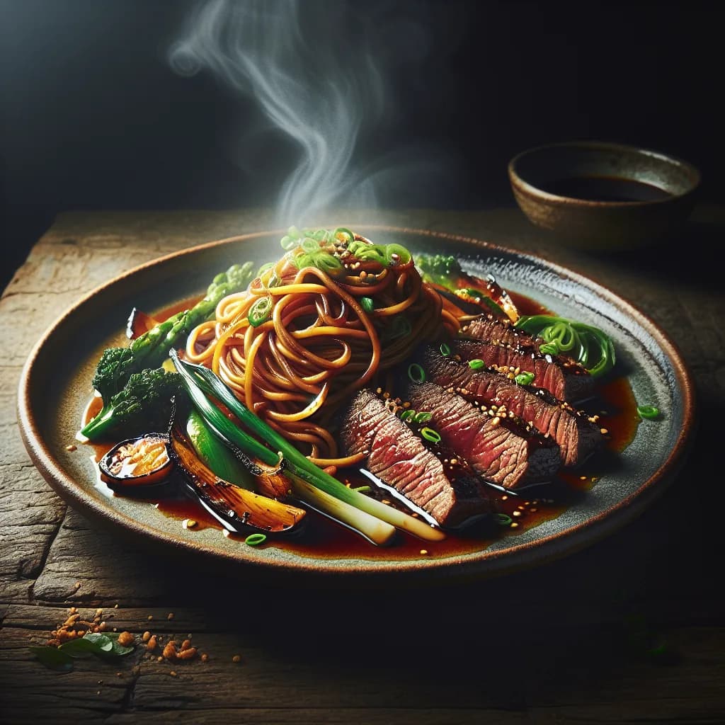 Bœuf teriyaki aux nouilles
