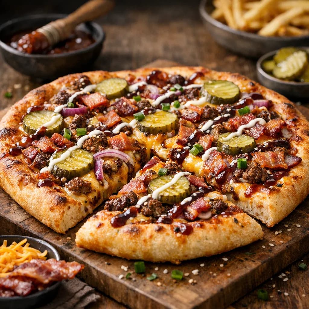BBQ Bacon Cheeseburger Pizza
