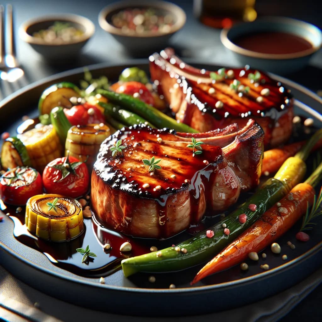 BBQ Mustard Glazed Pork Chops