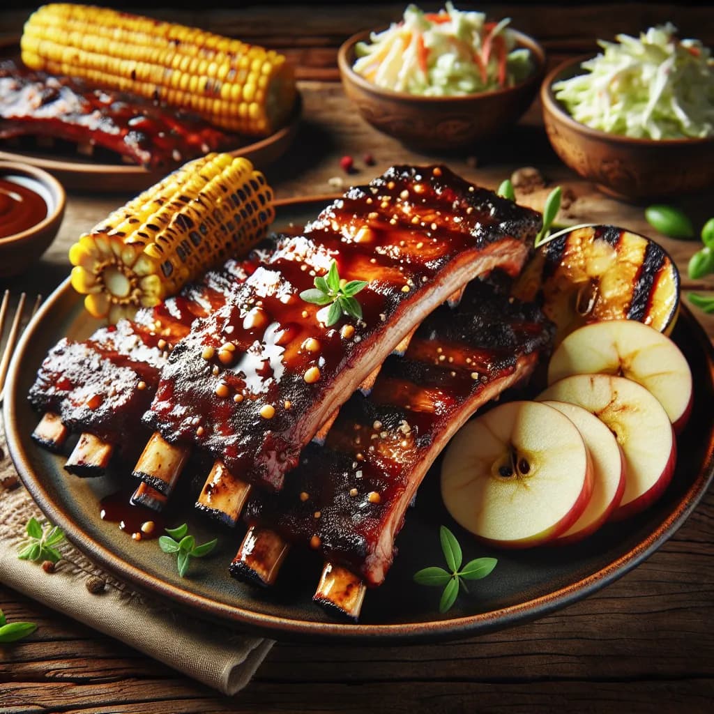 BBQ Spareribs mit Apfelglasur