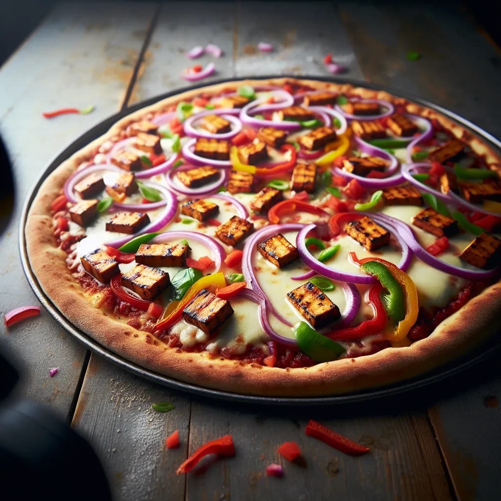 BBQ Tofu Pizza