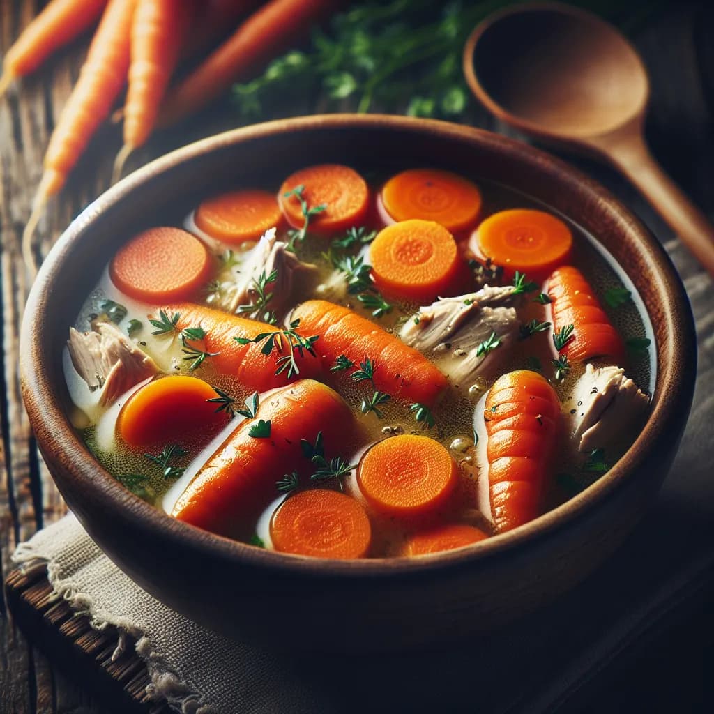 Baby Carrot and Chicken Soup