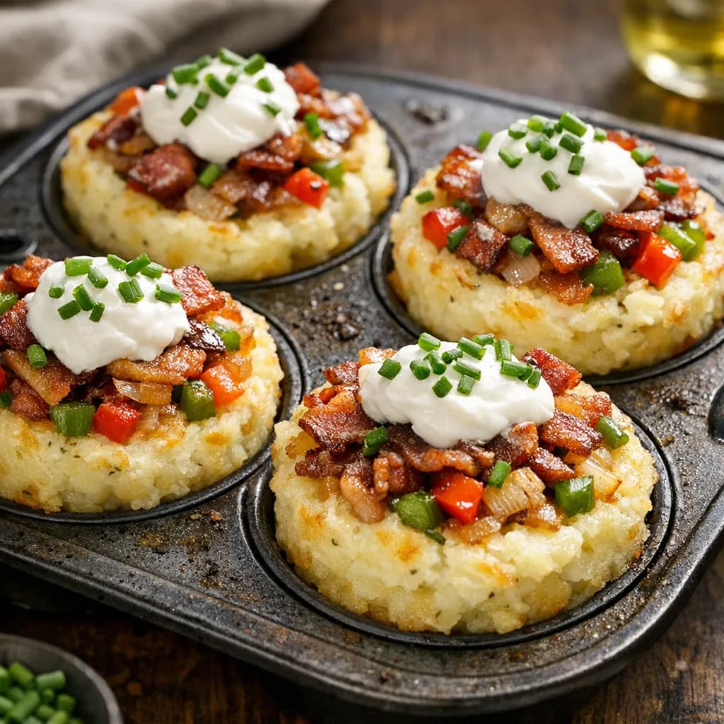 Bacon & Bell Pepper Mashed Potato Cups