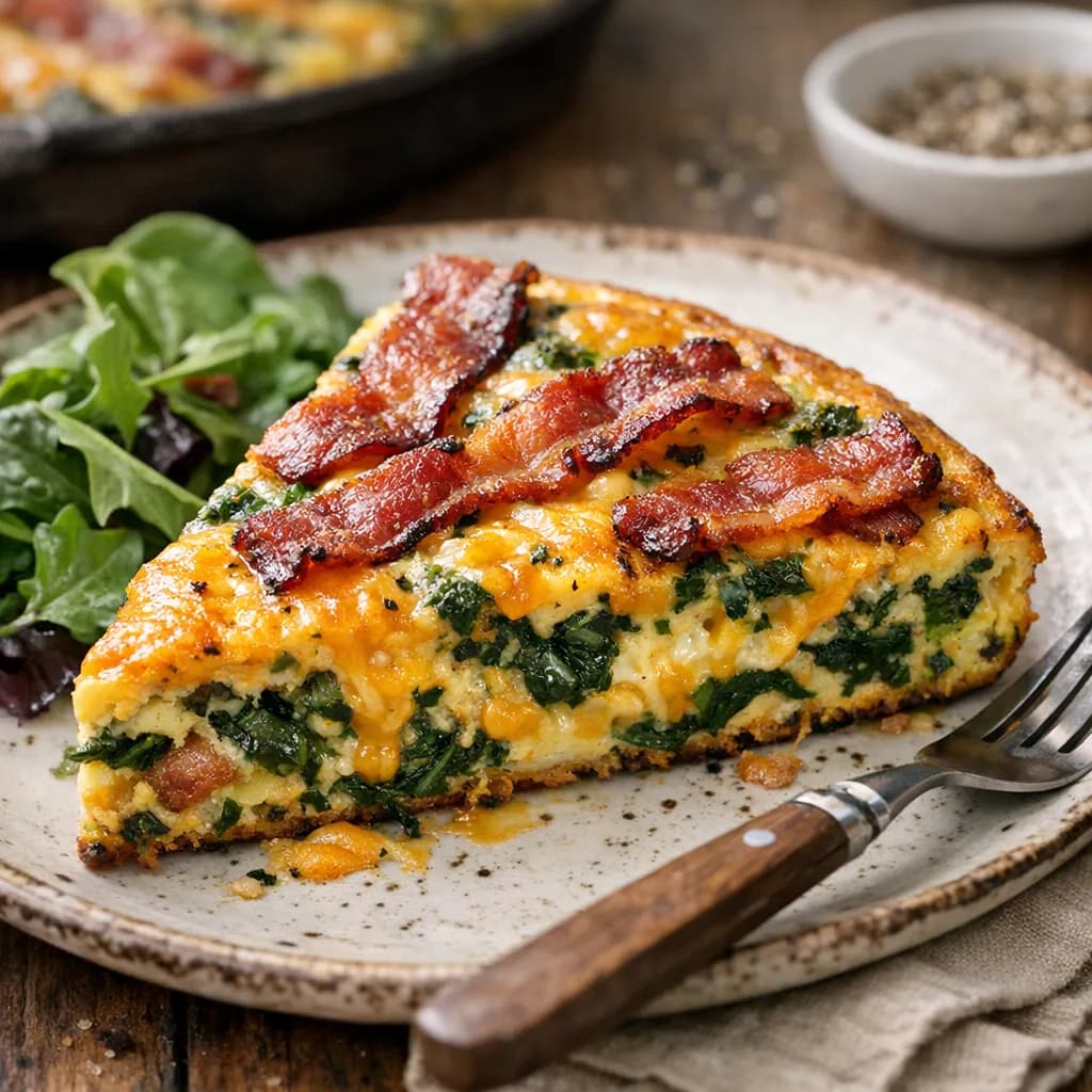 Bacon Strip & Spinach Frittata