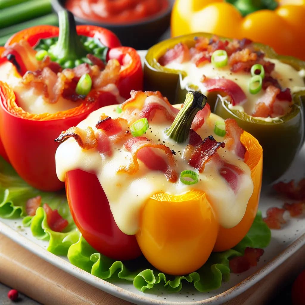 Bacon and Cheese Stuffed Bell Peppers