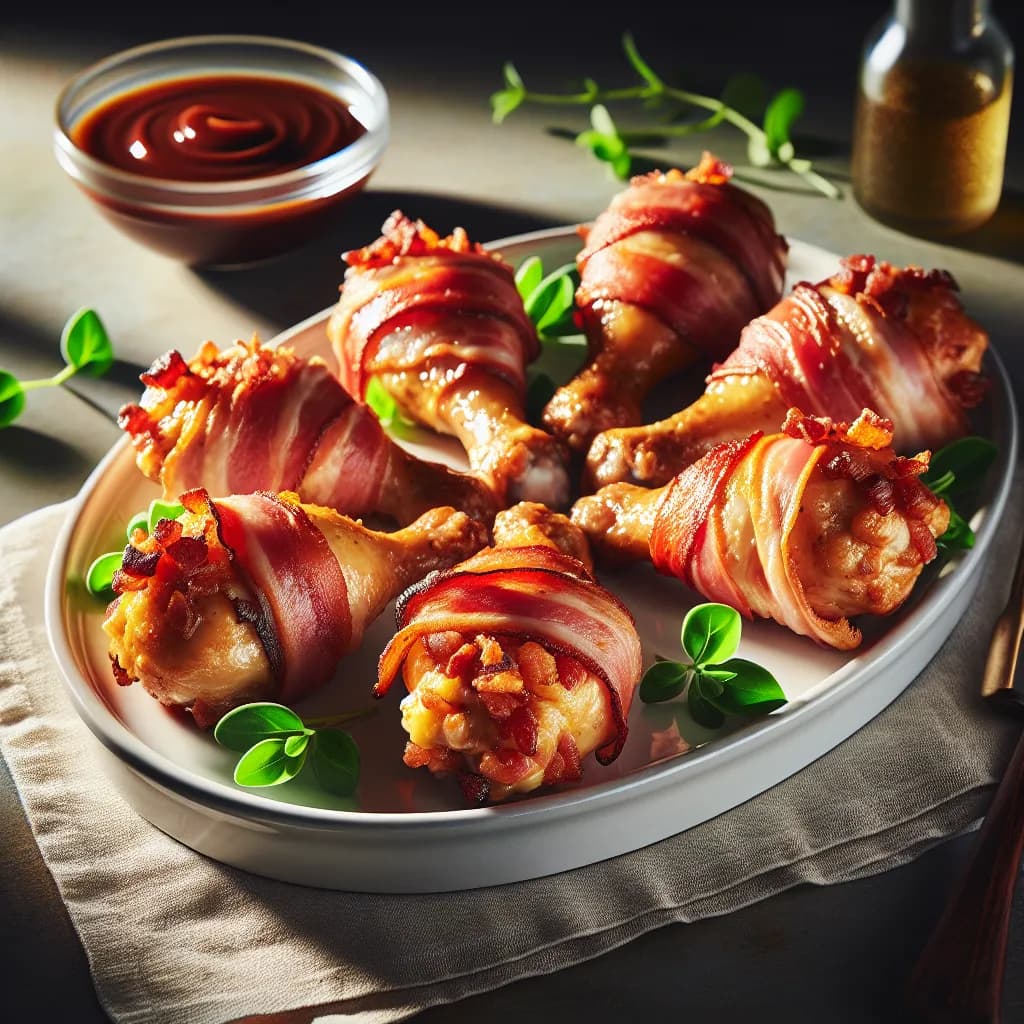Bacon and Cheese Stuffed Chicken Drumsticks