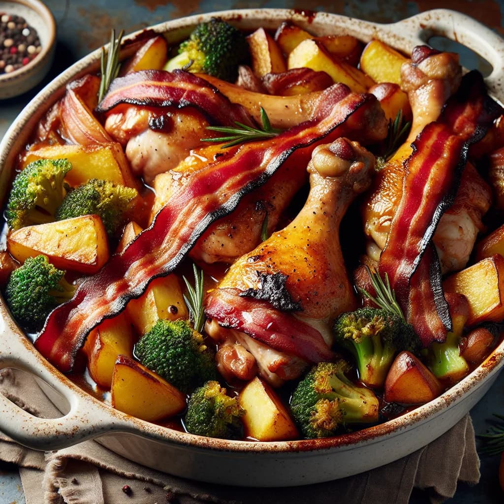 Bacon and Drumstick Casserole