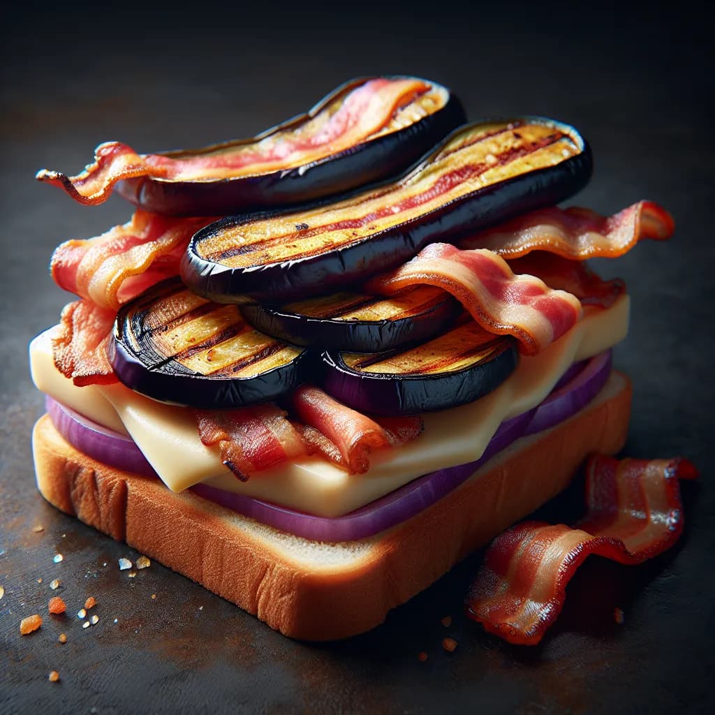 Bacon and Eggplant Sandwich
